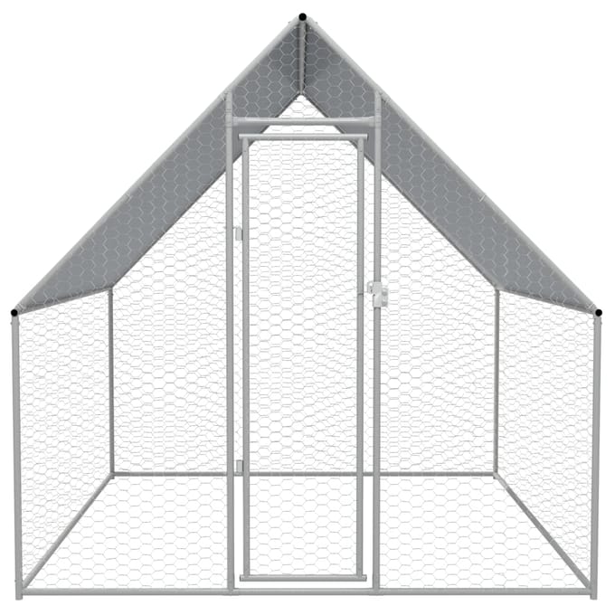 vidaXL - Buitenhok - voor - kippen - 2x2x1,92 - m - gegalvaniseerd - staal