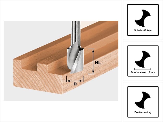 Festool 490946 Groeffrees Lengte 60 mm Afmeting, Ø 10 mm Werklengte 30 mm Schachtdiameter 8 mm