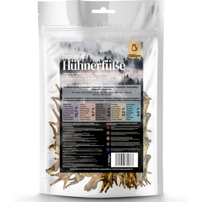 500g George & Bob's kippenpootjes hondensnacks