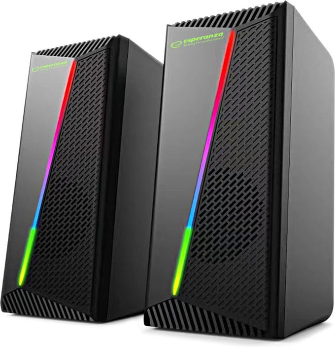 Esperanza - 2.0 USB-luidspreker met RGB-LED in regenboogkleuren