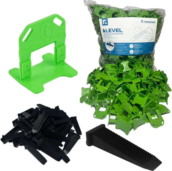 Tegel's nivelleringssysteem 3 mm: 500 clips + 100 wiggen