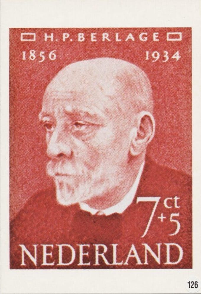 Briefkaart met afbeelding Hendrik Petrus Berlage postzegel