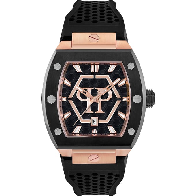 Philipp Plein The Hexagon Phantom PWPUA0124 Horloge - Siliconen - Zwart - Ø 43 mm