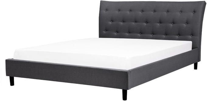 SAVERNE - Tweepersoonsbed - Donkergrijs - 160 x 200 cm - Polyester