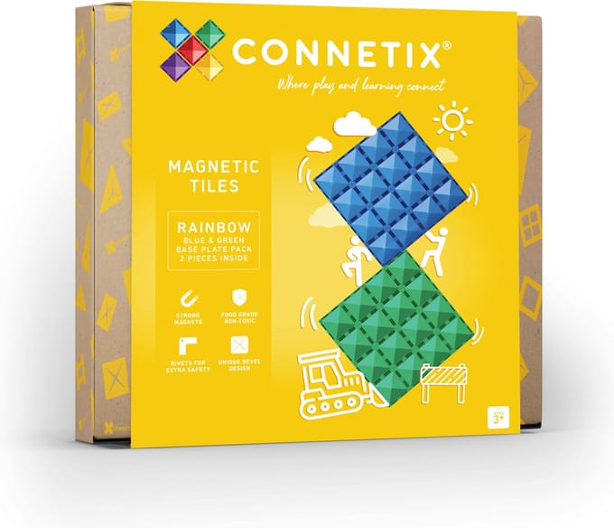 CONNETIX - Magnetisch Tegels - Regenboog Basisplaat Pakket - 2 Stuks - Magnetisch Speelgoed