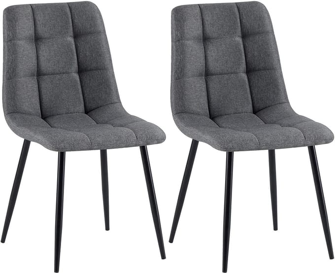 CLP Tilde Set van 2 eetkamerstoelen - Zonder armleuning - Industrieel - Stof/donkergrijs