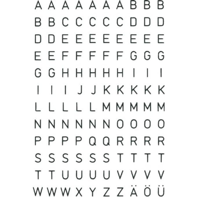 Huismerk Herma 4154 Etiket met letters A-Z 5mm Transparant