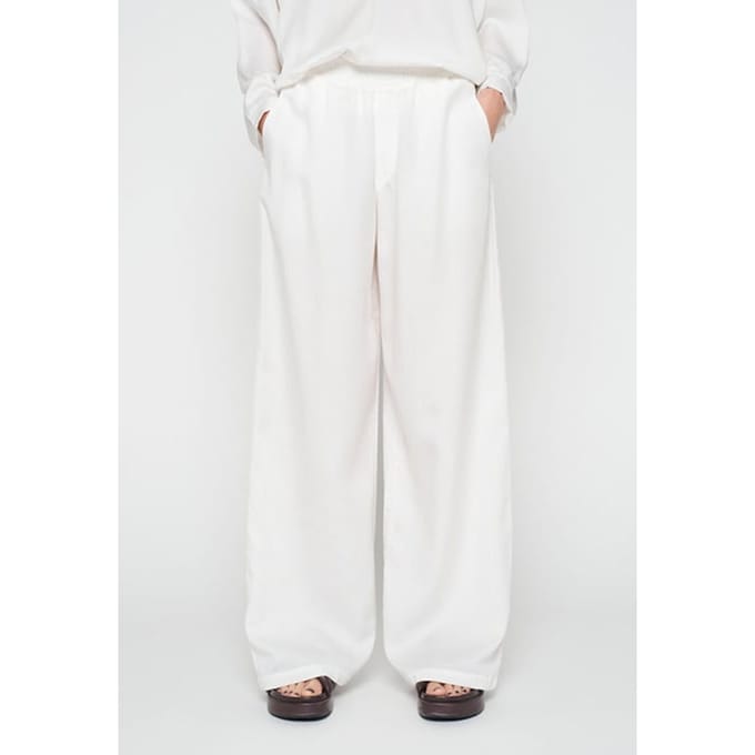 10DAYS Flowy Woven Pants Ecru Maat: S | Wijde Broeken Outlet | Dames | Wit