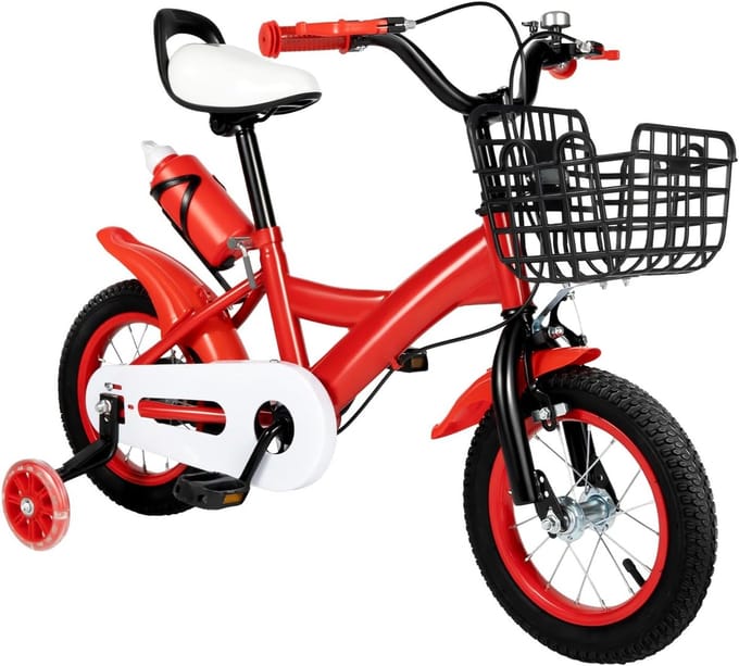 Kinderfiets - Loopfiets - Leren Fietsen - Verstelbaar Zadel - 12 Inch - Rood