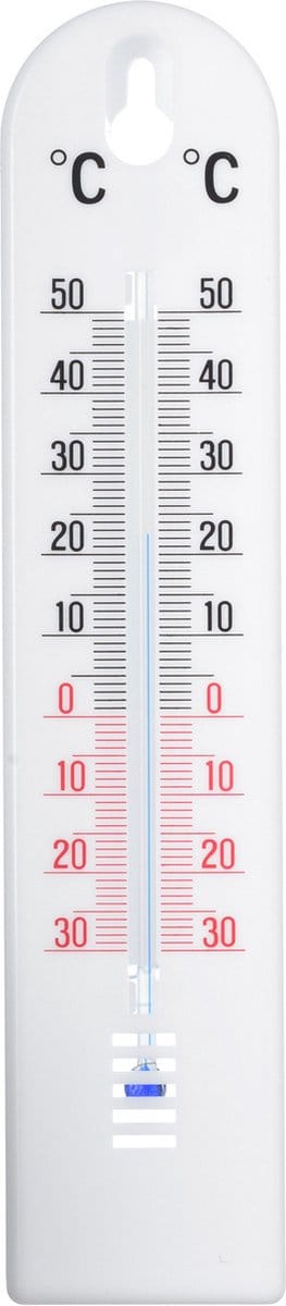 Nature Thermometer - binnen/ buiten - wit - kunststof 5 x 20 cm - Buitenthemometers