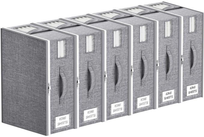 Dailygoods - Set van 6 Opvouwbare Opbergtassen voor Beddengoed