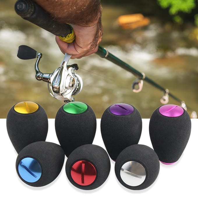 Slingerknop voor vismolens EVA Baitcasting-molenslingerknop Trolling-molenhandgreep Accessoire Ultralicht zilver