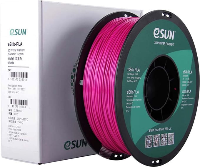 eSun eSilk-PLA Violet / Violet - 1 kg - 1.75 mm - 3D printer en 3D pen filament
