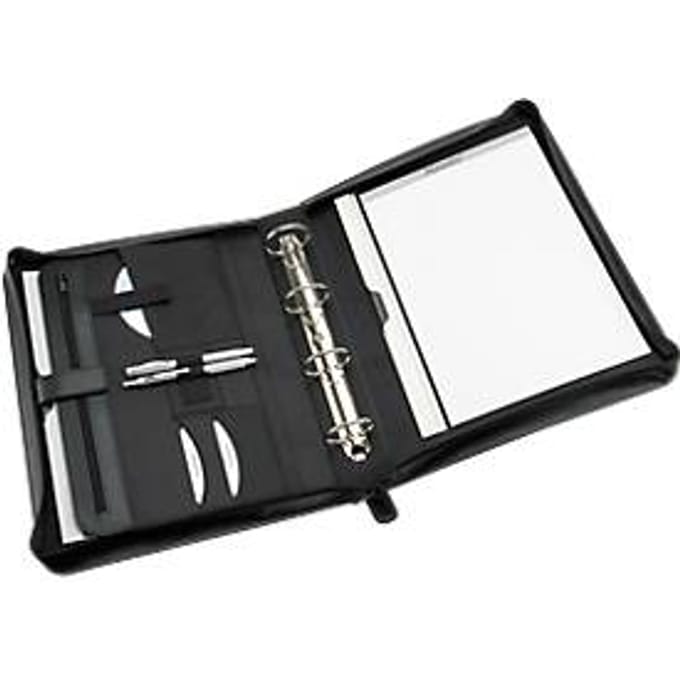 Alassio ringmap Rimini, A4, FINEtouch imitatieleer, met cd-vak, zwart