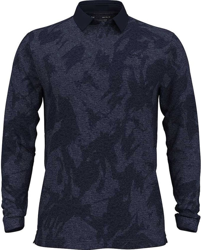 Under Armour Golf Playoff Jacquard Lange Mouw Poloshirt Blauw L