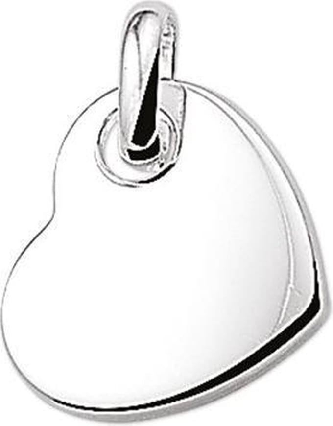 hanger hart zilver gerhodineerd
