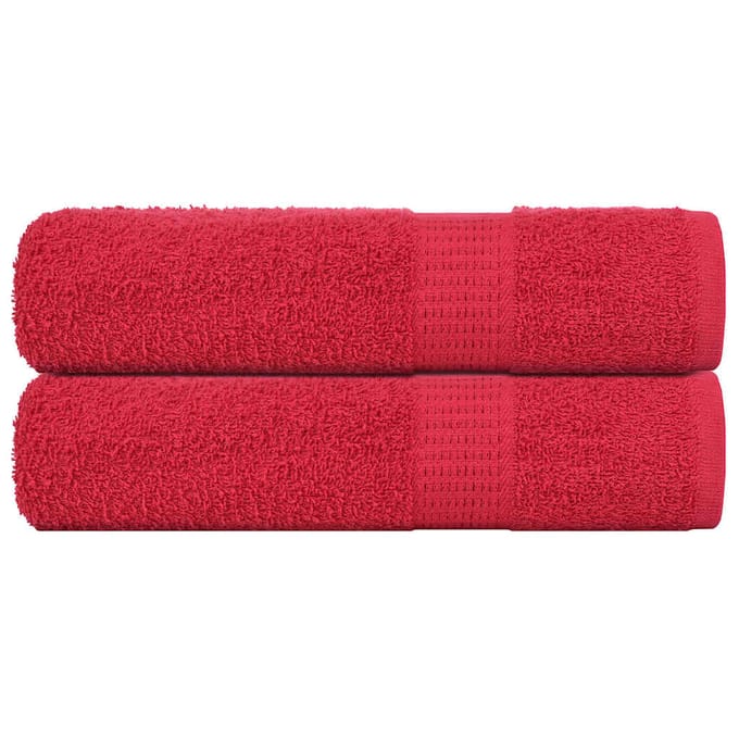 vidaXL - Douchehanddoeken - FROGN - 2 - st - 70x140 - cm - 360 - g/m² - rood