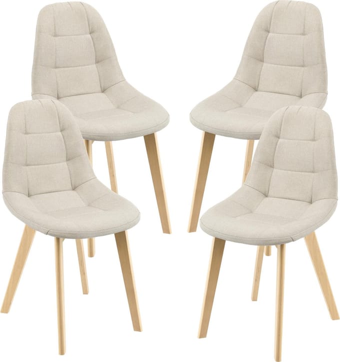 Eetkamerstoel Kopparberg 86x53x47 cm set van 4 beige