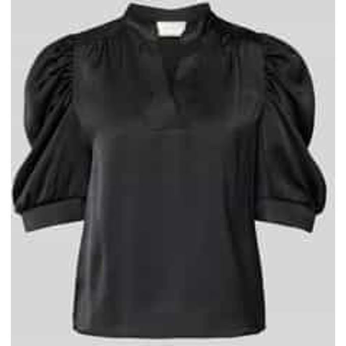 Regular fit blouse van satijn met pofmouwen model 'Roella'