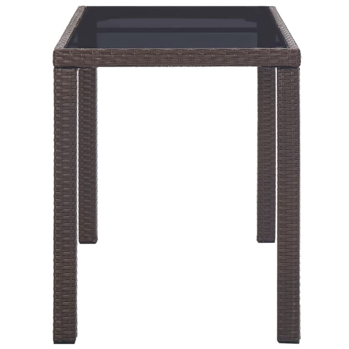 vidaXL - Tuintafel - 123x60x74 - cm - poly - rattan - bruin