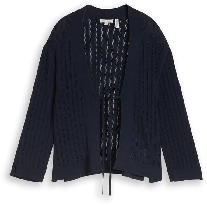 Tom Tailor - Vest met strikdetail - Maat M - sky captain blue