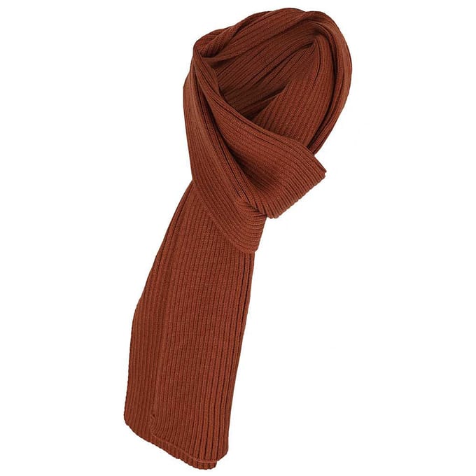 Sarlini - Sjaal heren - Ribbed - Midden Bruin - Effen - One Size