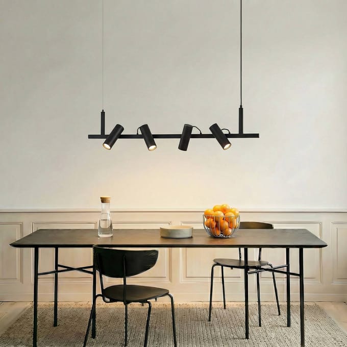 Lucande - hanglamp - 4lichts - Metaal - H: 15.5 cm - GU10 - zwart