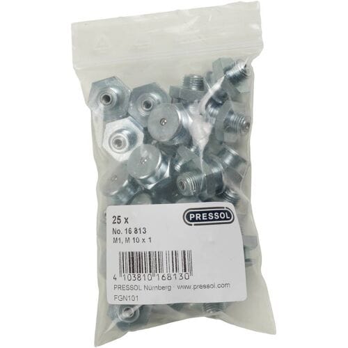 Pressol Vlaksmeernippel M1-KØ 16, M 10 x 1-VZ 25 stuk(s)