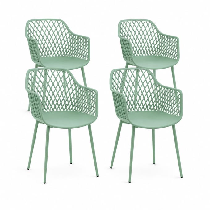 DS4U - - Niall tuinstoel - Set van 4 - Groen - Kunststof - Kuipstoel