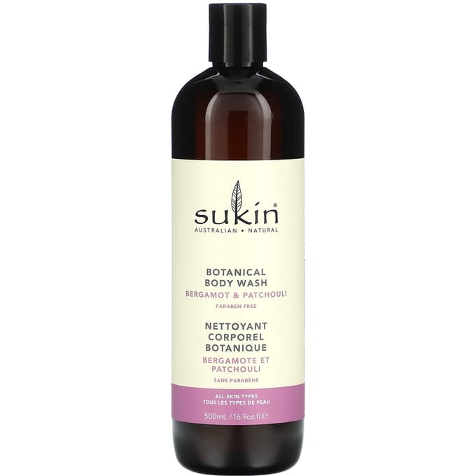 Sukin, Gel Douche Botanique, Bergamote & Patchouli, 500 ml (16,9 oz) black