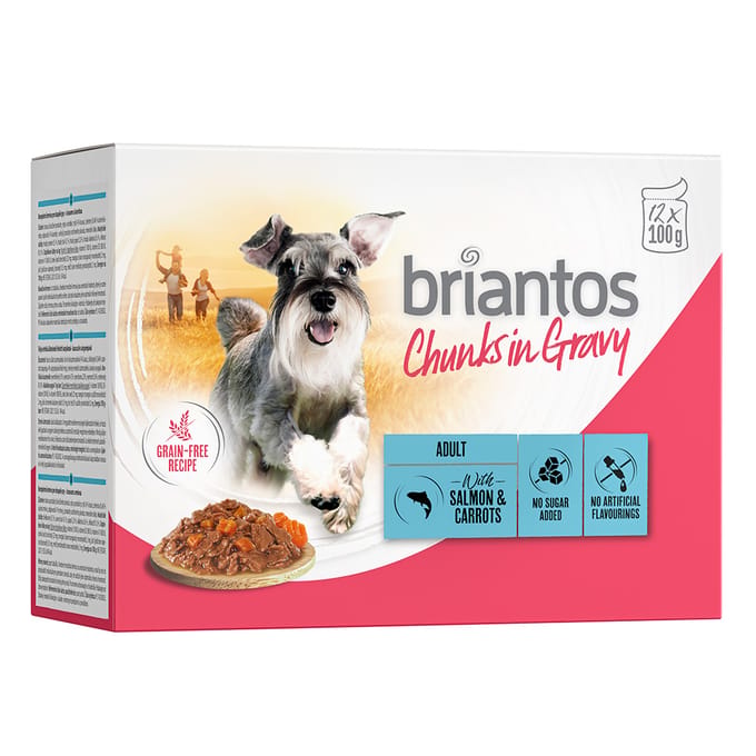 Briantos Chunks in Gravy 12 x 100 g -  Zalm & Wortel