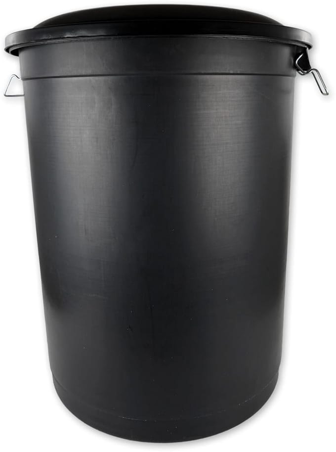 Afvalemmer met deksel 100 liter geschikt voor buiten zwart