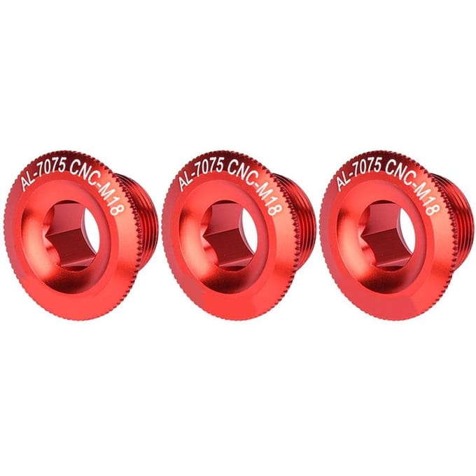 3 Stuks 18mm Aluminiumlegering Fietsas As Schroef Moer Accessoire Fiets Crankdeksel red