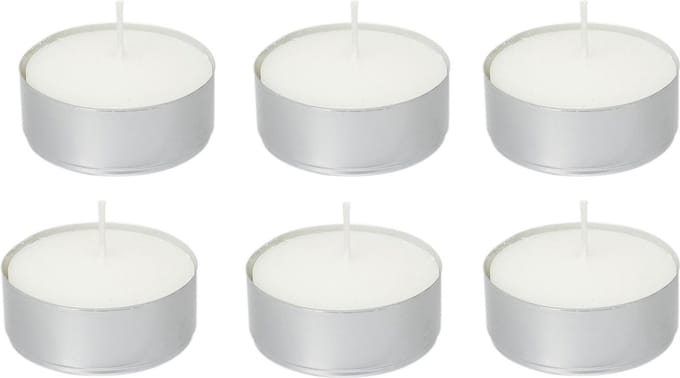 Cactula Maxi Waxinelichtjes – 36 Stuks – 8 Uur Brandtijd – Wit – Zilveren Cup – Groot Formaat