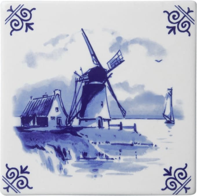 Tegel Molen - Delfts blauw - 13 cm