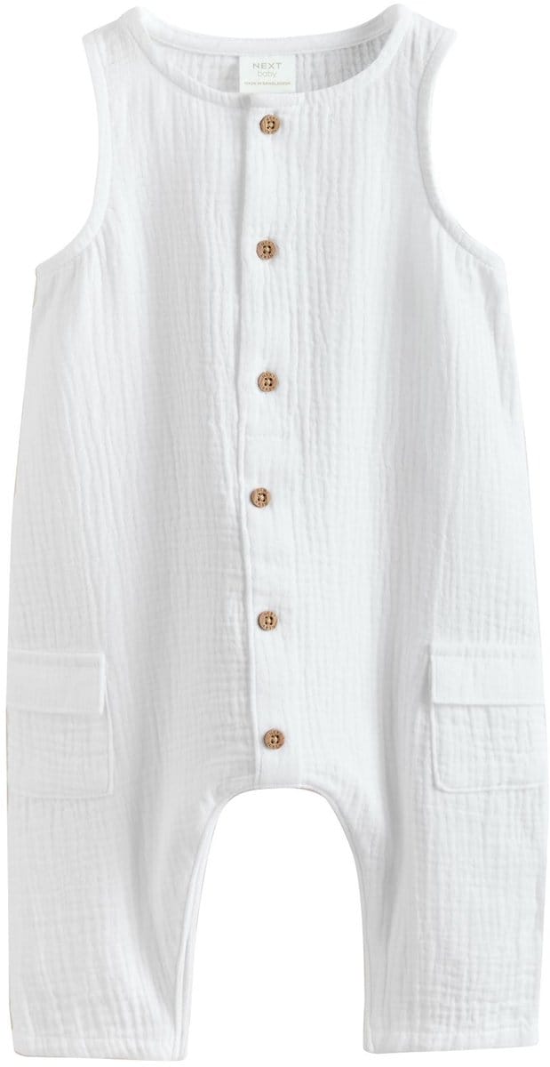 Next - Pasgeboren unisex - Geweven babyjumpsuit - Wit