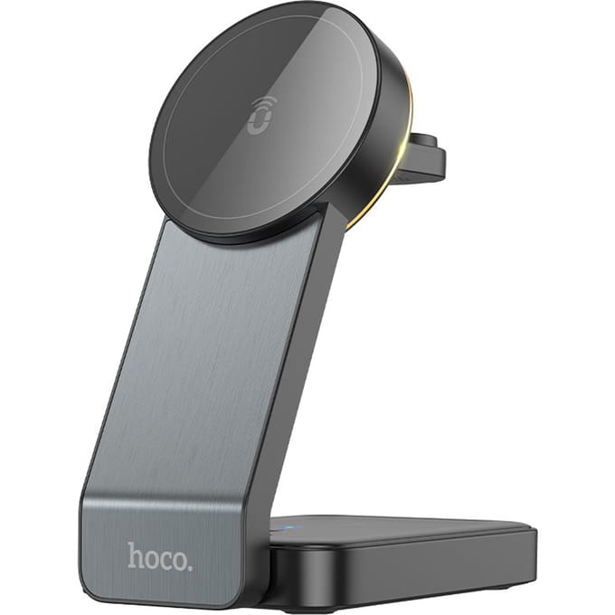 Hoco - 3-in-1 Draadloze Magnetische Oplader - 15W - Zwart