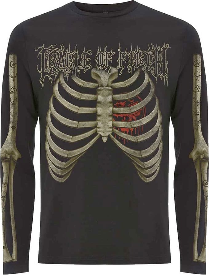 Cradle Of Filth - Skeleton Longsleeve shirt - S - Zwart