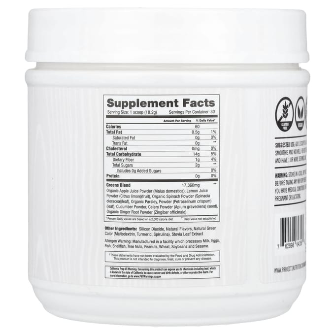 Martha Stewart Wellness, Wellness Greens, Spinazie & Citroen, 19,26 oz (546 g)