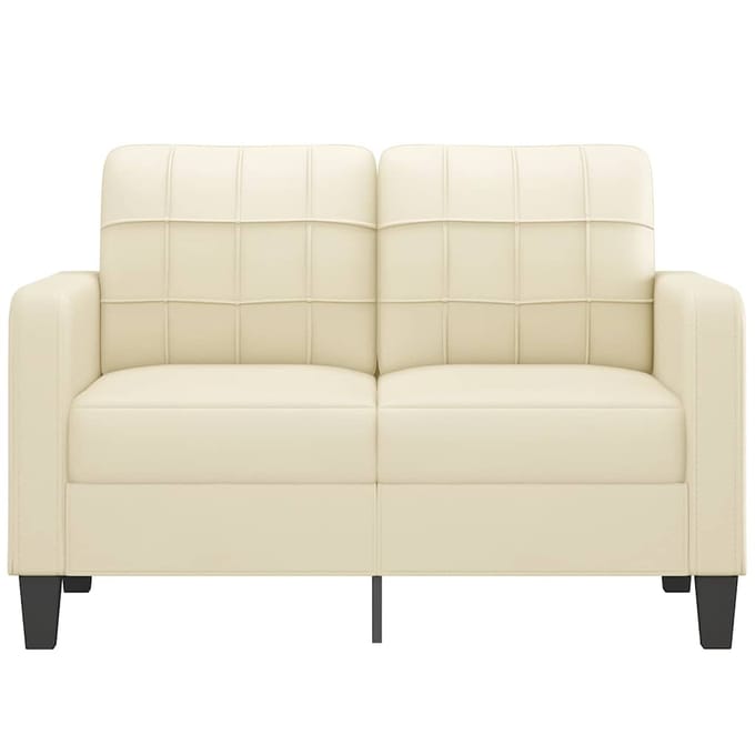 vidaXL - Tweezitsbank - 120 - cm - kunstleer - crèmekleurig