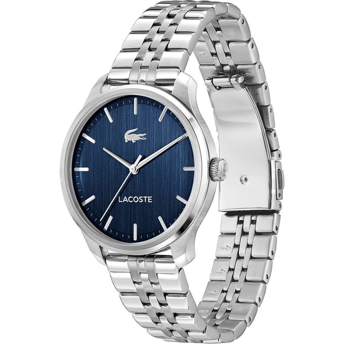 Lacoste LC2011478 Lisbon Staal Blauw 42mm