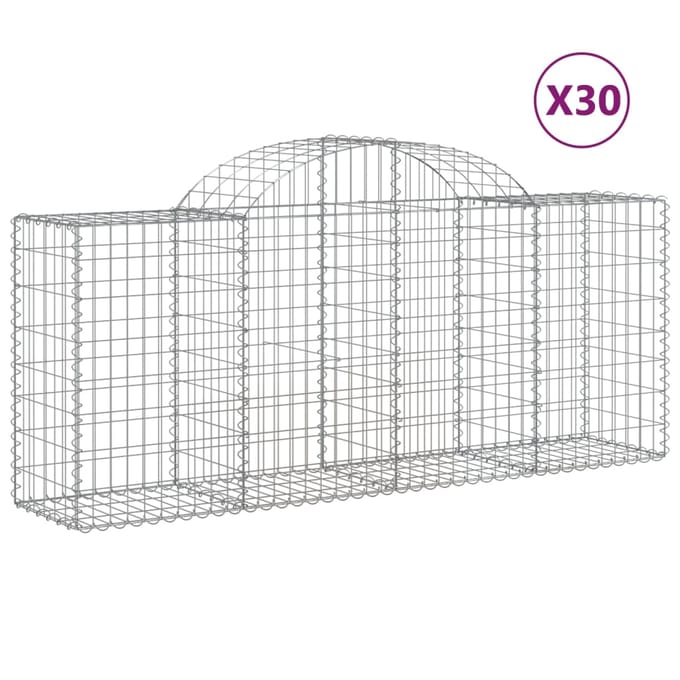 vidaXL - Schanskorven - 30 - st - gewelfd - 200x50x80/100 - cm - ijzer