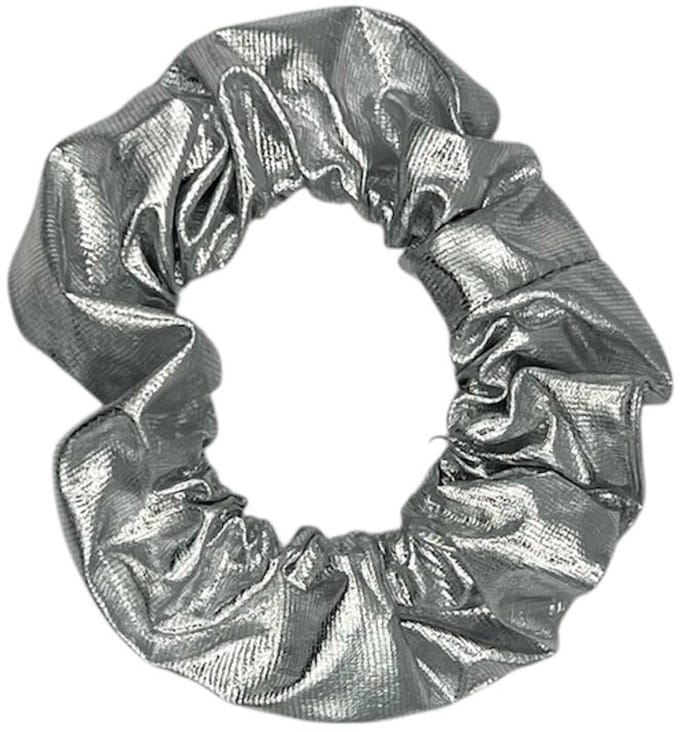 Scrunchie - elastiek - glimmende stof - kerst - zilver