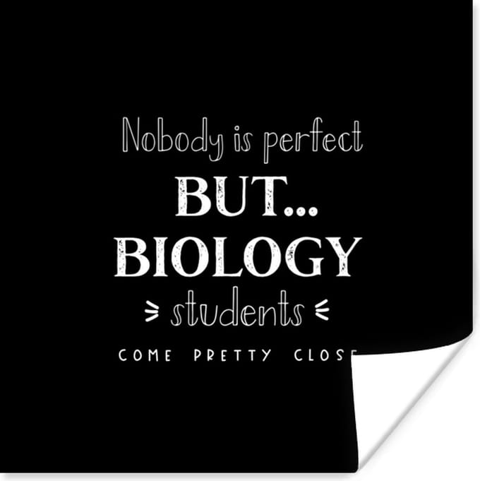 Poster Biologie - Studie - Quotes - Bèta - 75x75 cm