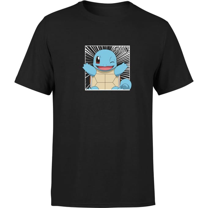 Pokémon Pokédex Squirtle #0007 Men's T-Shirt - Black - S