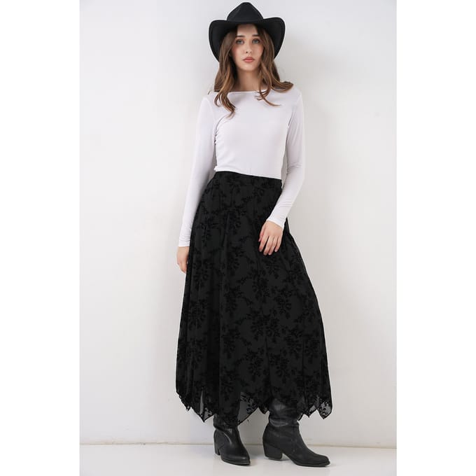 Hoge Taille Bloemen A-Lijn Maxi Rok