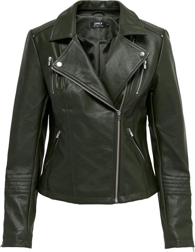 ONLY ONLGEMMA FAUX LEATHER BIKER OTW NOOS Dames Jas - Maat 34