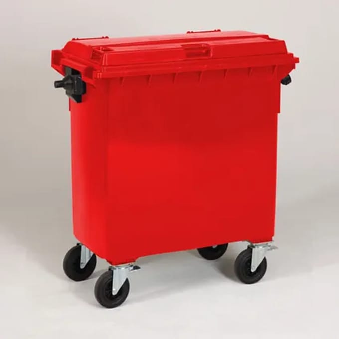 Engels Rode Afvalcontainer – 770 Liter, Hdpe Kunststof