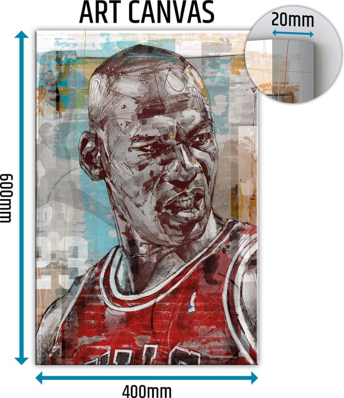 Michael Jordan 01 canvas schilderij 40x60 cm