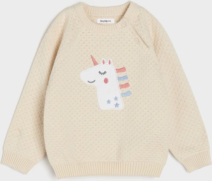 Starry Indigo - Meisjes Vest / Trui | Unicorn - Beige